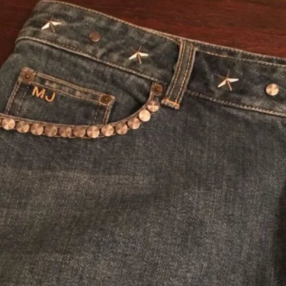 MARC JACOBS-VINTAGE DENIM SKIRT SILVER STUDS & APPLIQUES - Picture 3 of 6